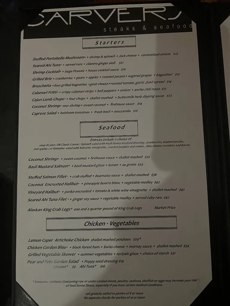Menu_Carvers Steak & Seafood_Sandy, UT_image_old_3
