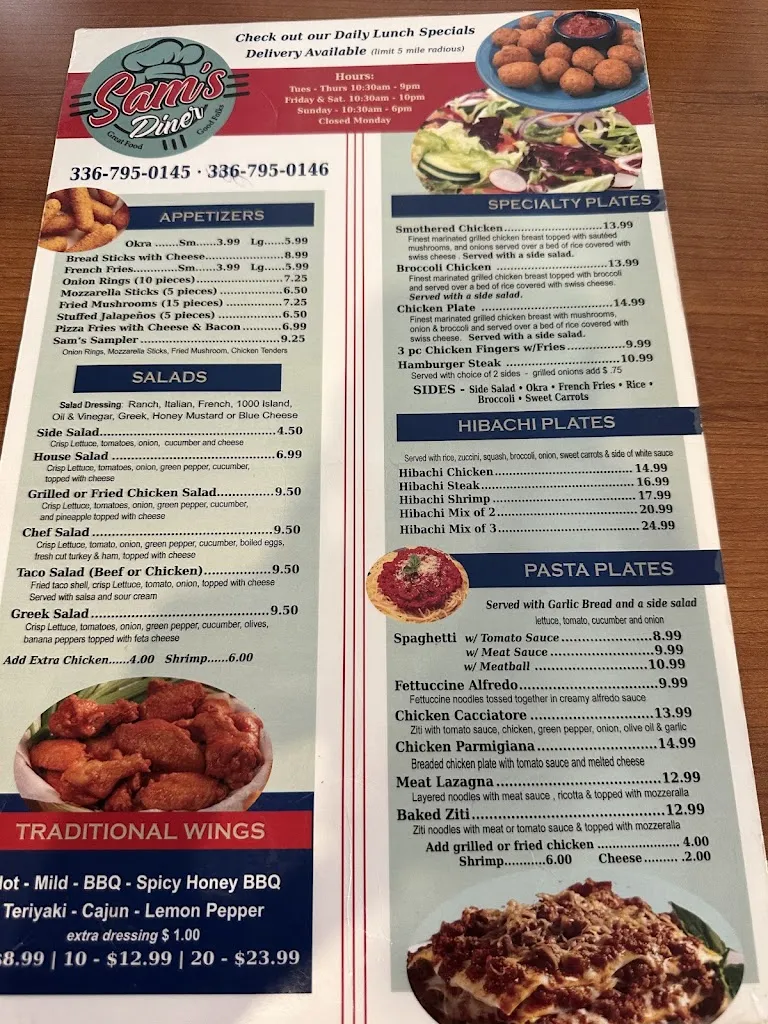 Menu_Sam's Diner_Liberty, NC_image_old_3