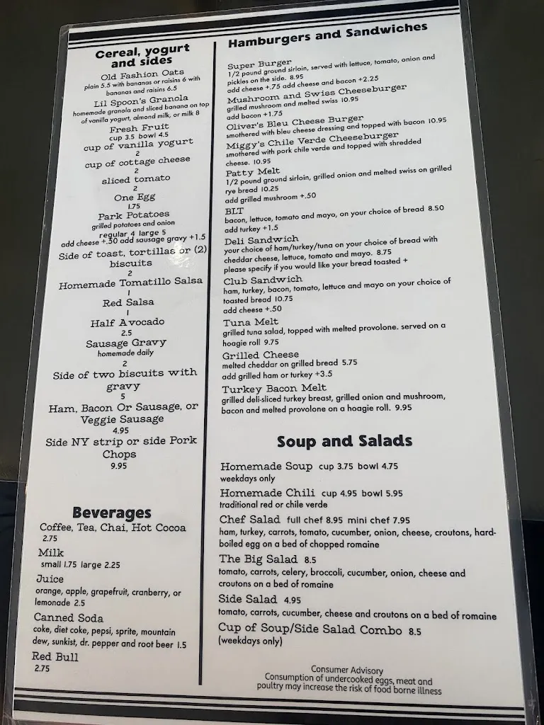 Menu_The Park Café_Salt Lake City, UT_image_old_1