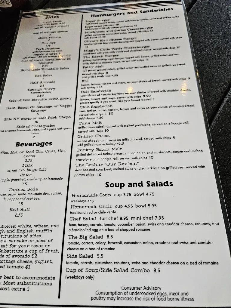 Menu_The Park Café_Salt Lake City, UT_image_old_3