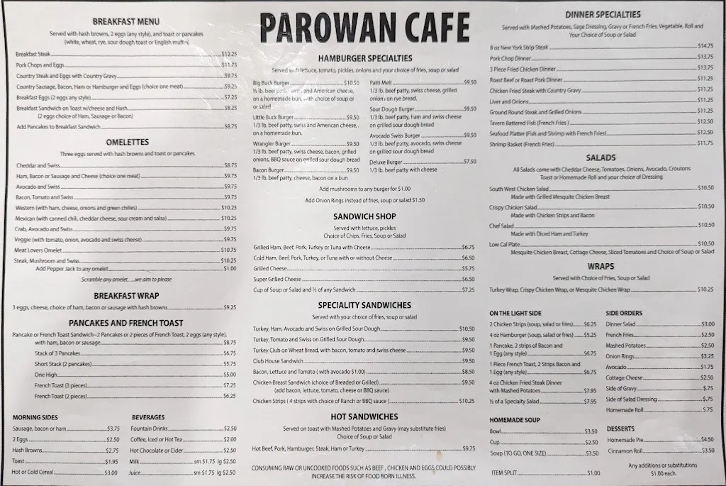 Menu_Parowan Cafe_Parowan, UT_image_old_2