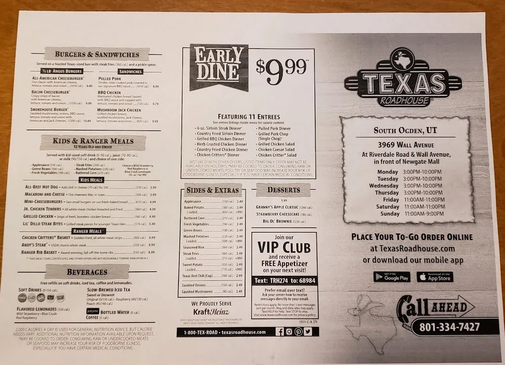 Menu_Texas Roadhouse_South Ogden, UT_image_old_2