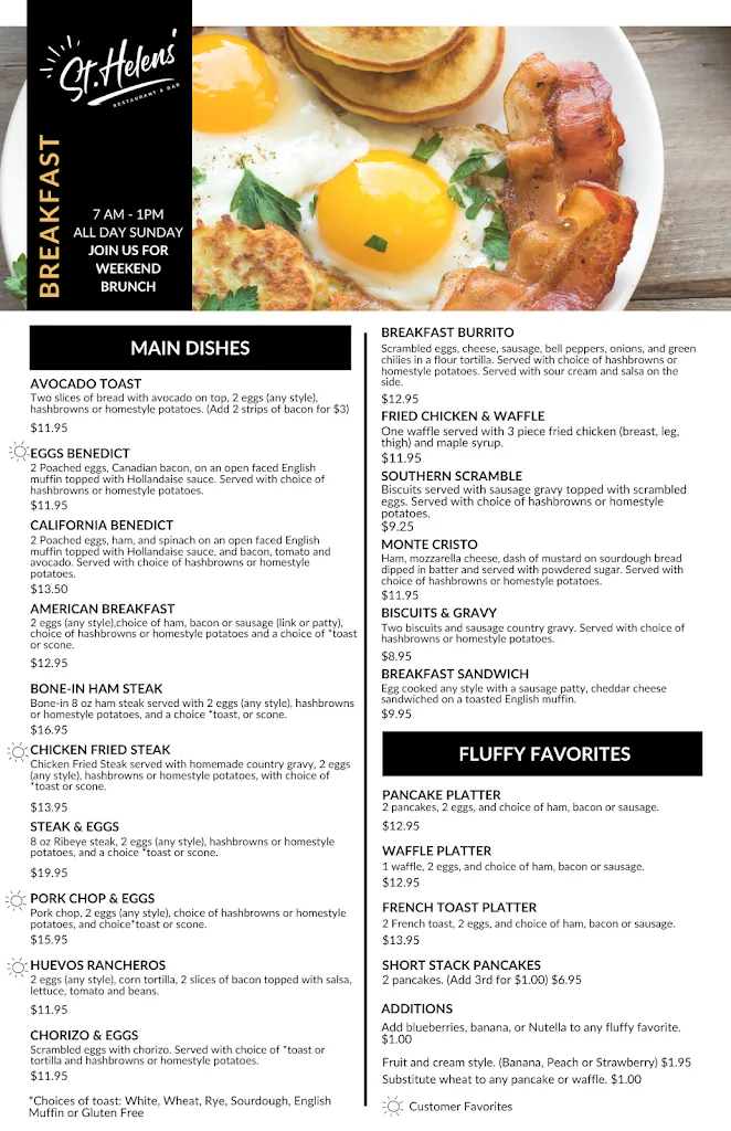 Menu_St Helen's Restaurant and Sports Bar_Washington, UT_image_old_3