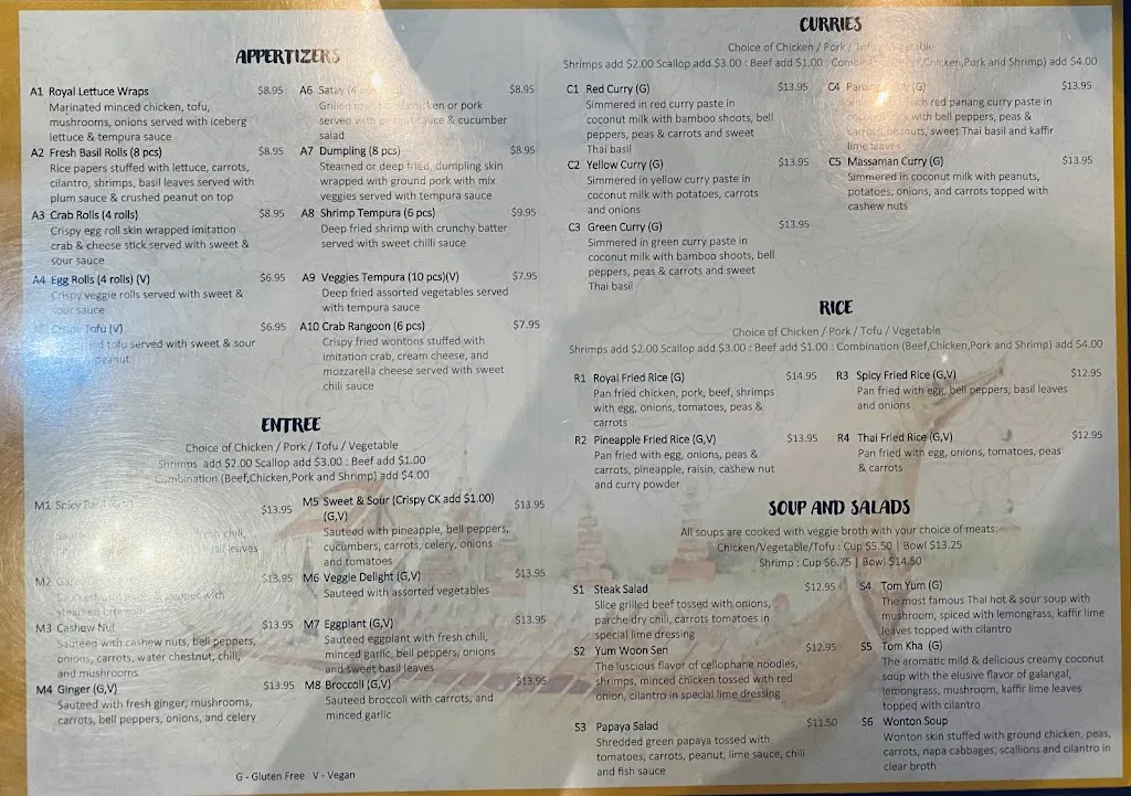 Menu_Royal Thai Cuisine_Washington, UT_image_old_1