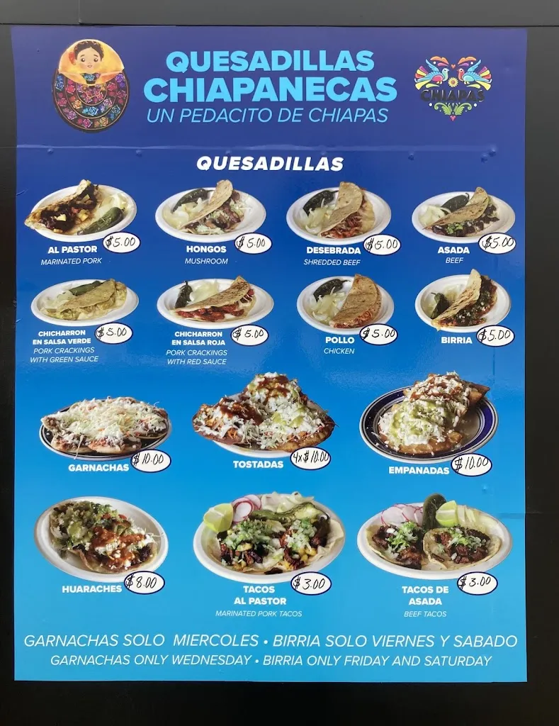 Menu_Quesadillas Chiapanecas_Washington, UT_image_old_1