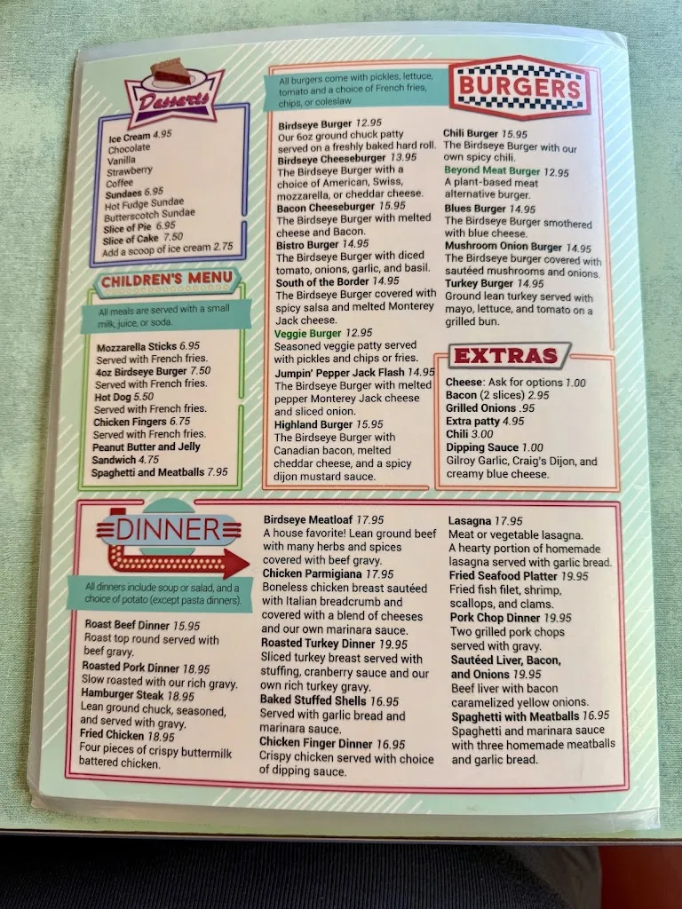 Menu_The Birdseye Diner_Castleton, VT_image_old_2