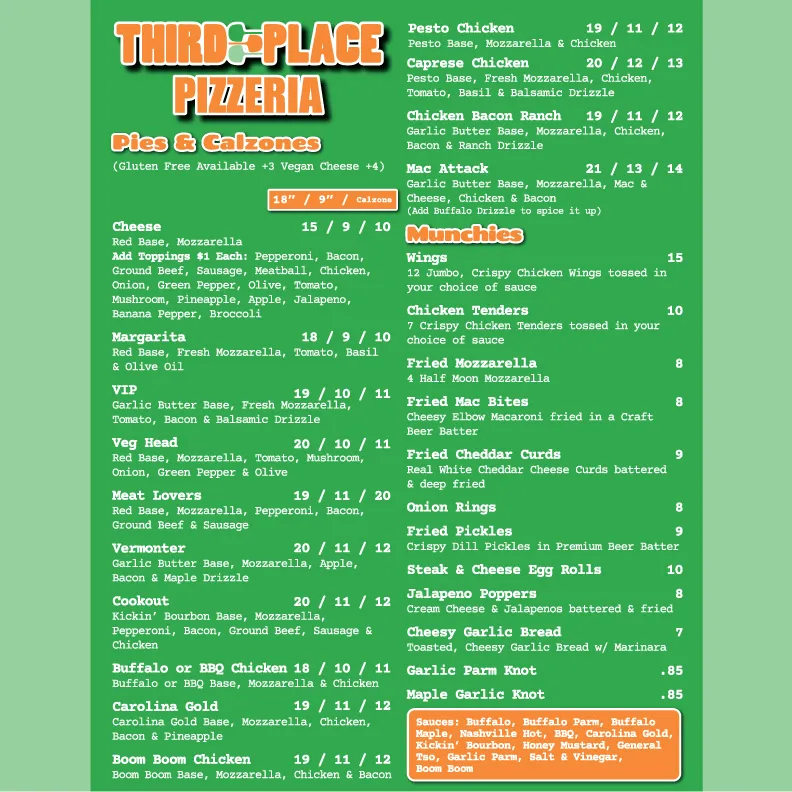 Menu_Third Place Pizzeria_Castleton, VT_image_old_2