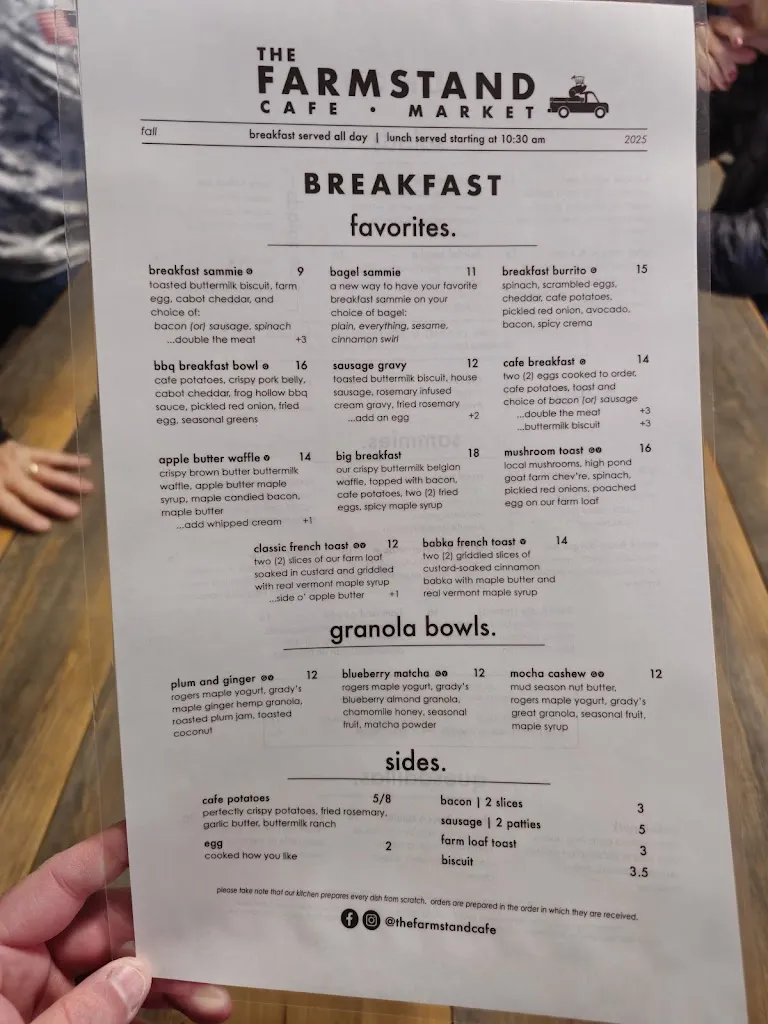 Menu_The Farmstand Cafe & Market_Castleton, VT_image_old_1