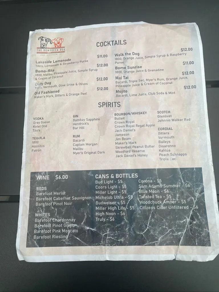Menu_The Bomoseen Dog_Castleton, VT_image_old_2