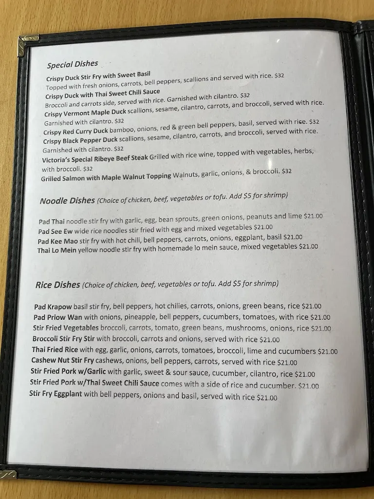 Menu_Victoria's Cafe_North Hero, VT_image_old_1