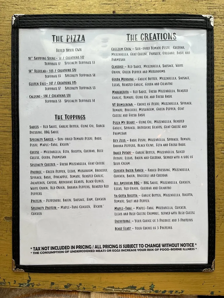 Menu_Pizza Stone VT_Chester, VT_image_old_2