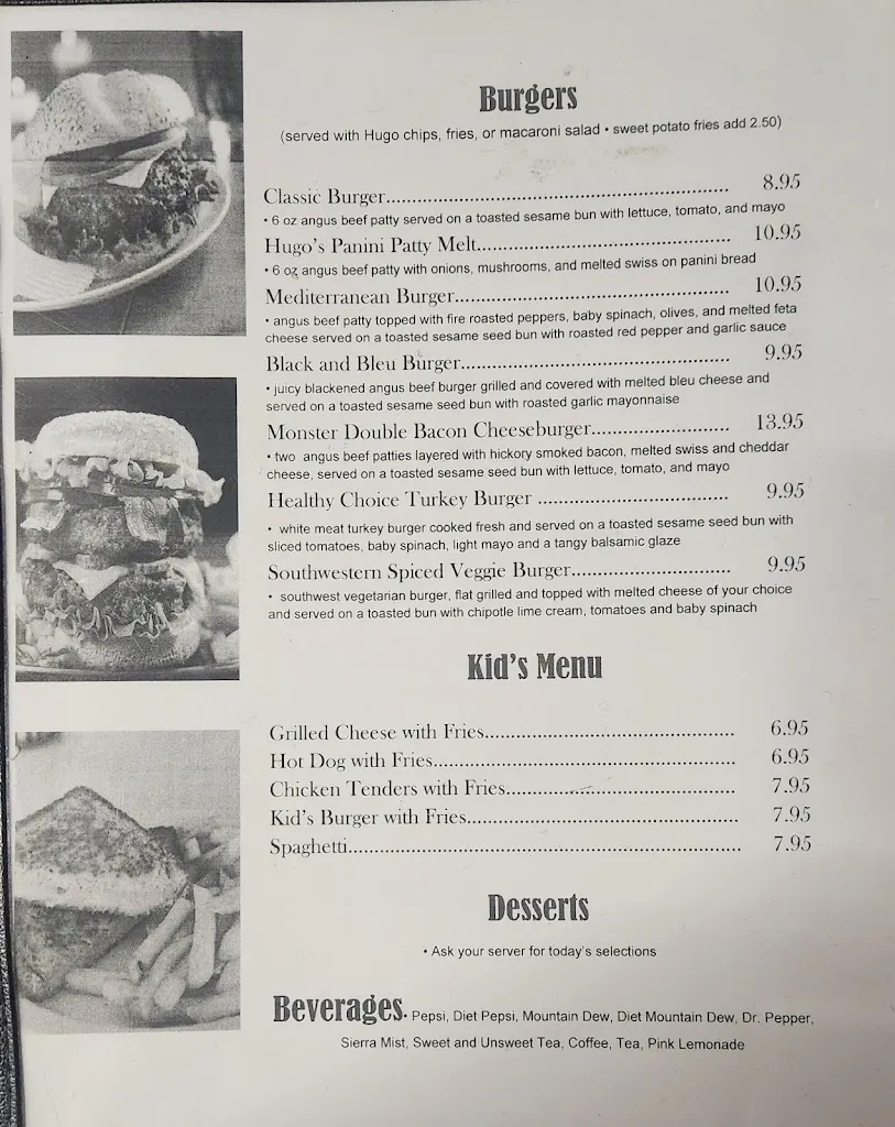 Menu_Hugo’s Restaurant and Sports Bar_Martinsville, VA_image_old_1