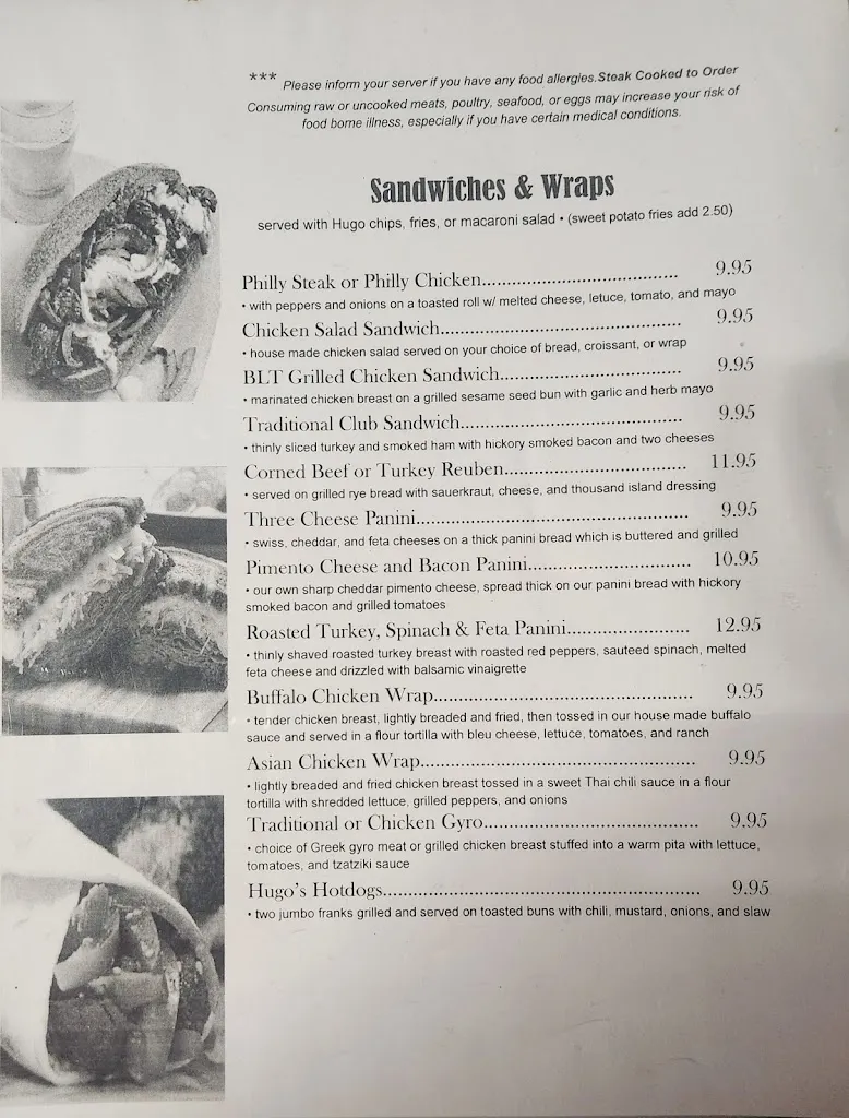 Menu_Hugo’s Restaurant and Sports Bar_Martinsville, VA_image_old_2