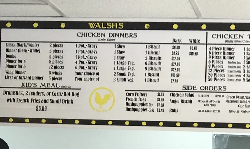 Menu_Walsh's Chicken & More_Martinsville, VA_image_old_1