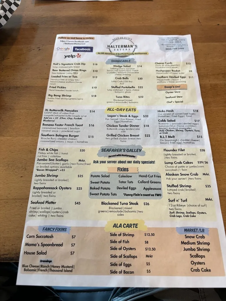 Menu_Halterman's Eatery_Manquin, VA_image_old_2