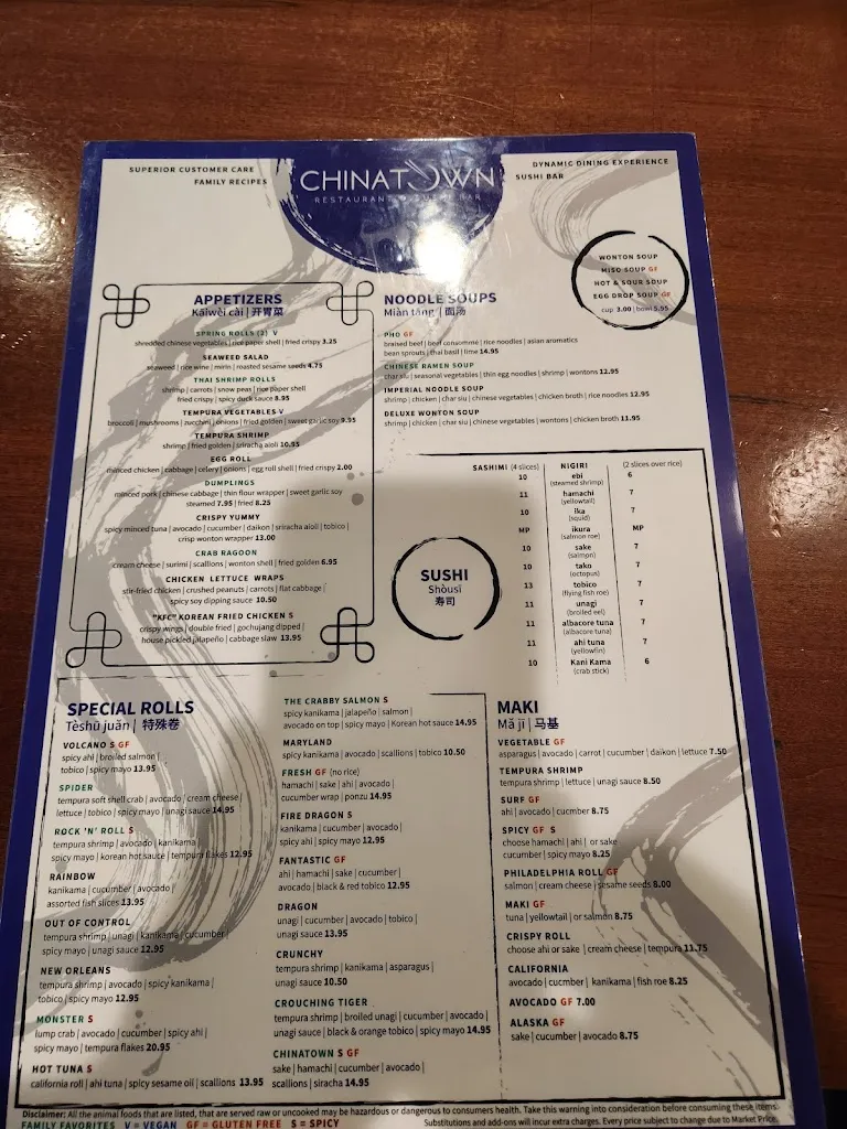 Menu_Chinatown Restaurant_Winchester, VA_image_old_3