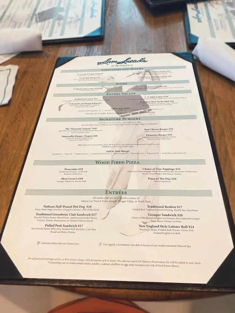 Menu_Sam Snead's Tavern_White Sulphur Springs, WV_image_old_3