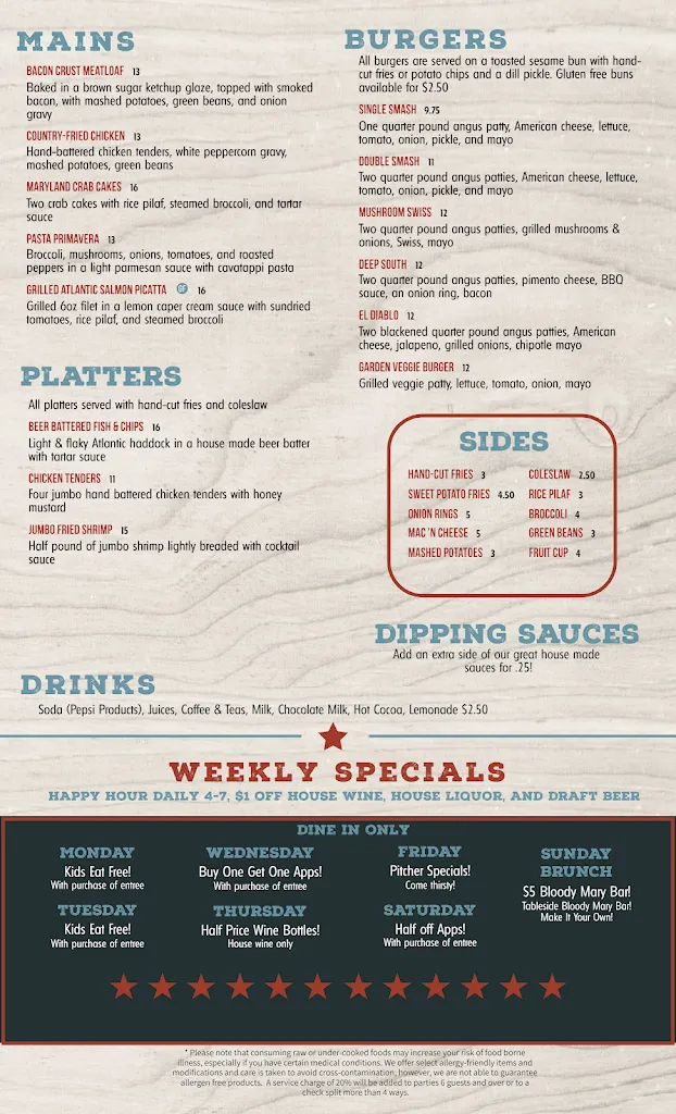 Menu_The Bunker Bistro_Palmyra, VA_image_old_2