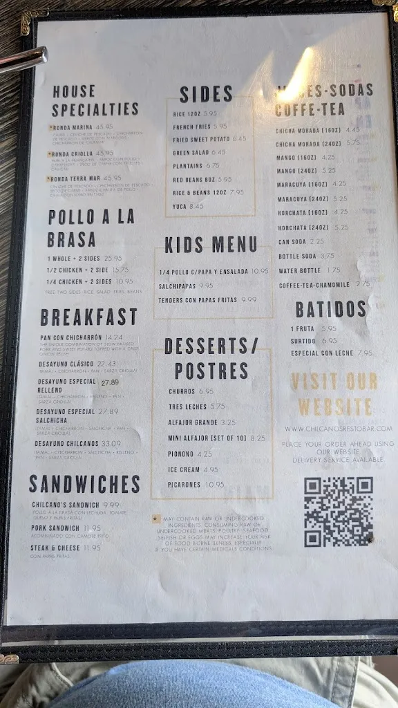 Menu_Chilcanos RestoBar_Falls Church, VA_image_old_2