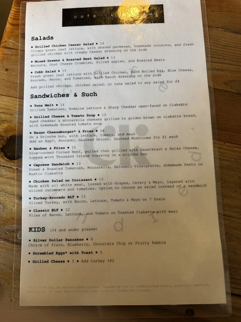 Menu_Cafe Kindred_Falls Church, VA_image_old_3