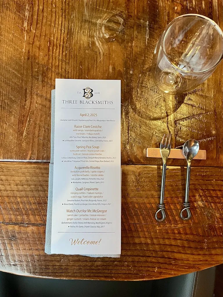 Menu_Three Blacksmiths_Sperryville, VA_image_old_3