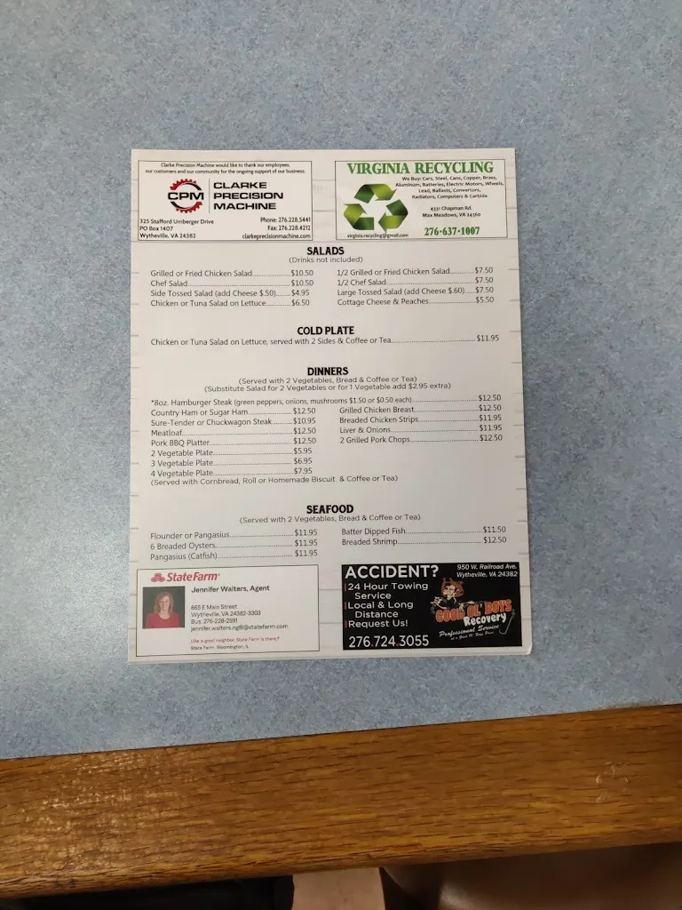 Menu_Virginia Heights Restaurant_Wytheville, VA_image_old_1