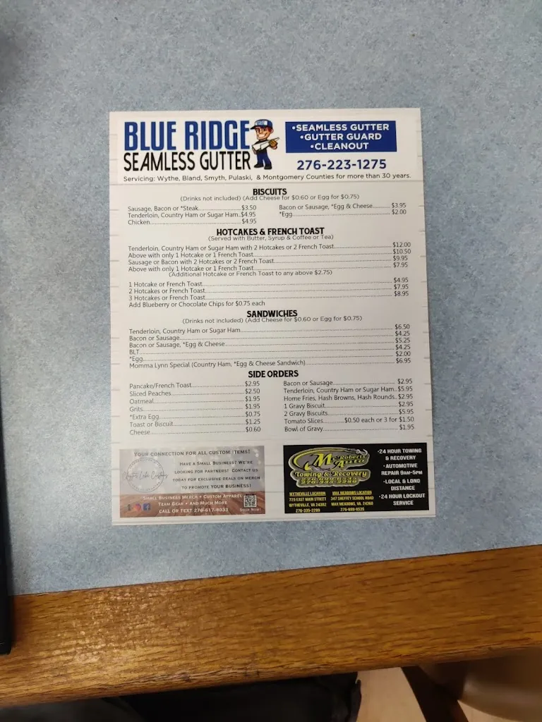 Menu_Virginia Heights Restaurant_Wytheville, VA_image_old_2