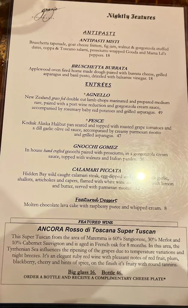 Menu_Grazie Ristorante Italiano_Bothell, WA_image_old_2