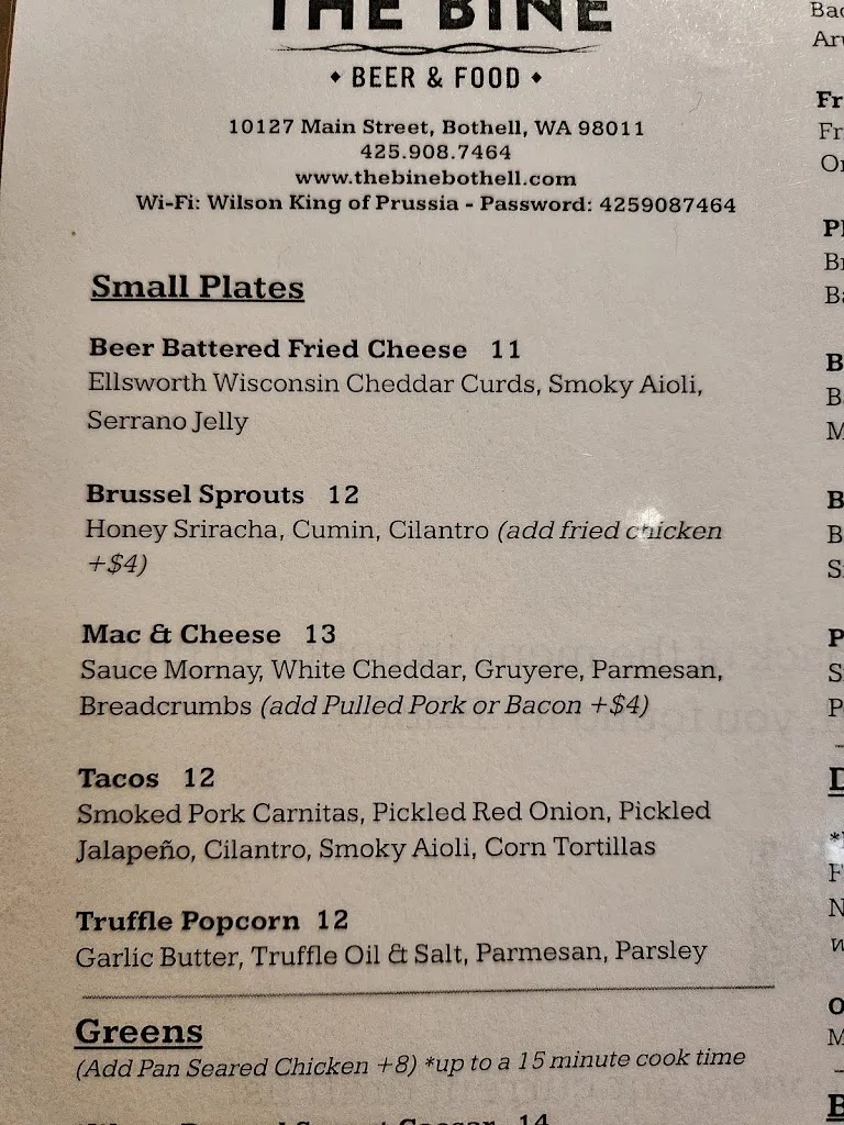 Menu_The Bine Beer & Food_Bothell, WA_image_old_3
