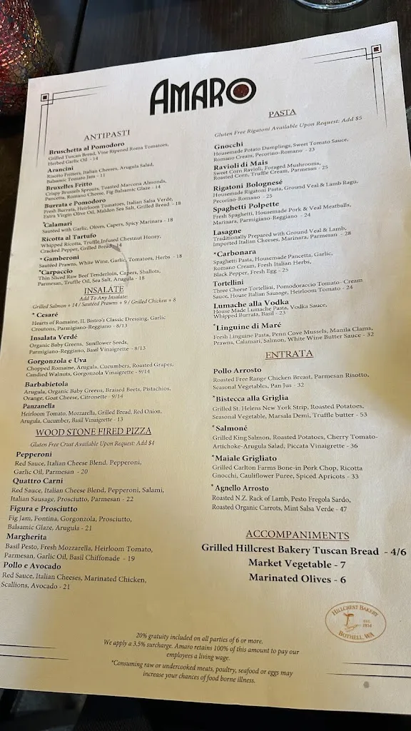 Menu_Amaro Bistro_Bothell, WA_image_old_1