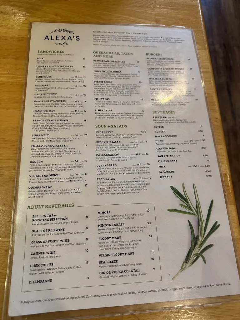 Menu_Alexa's Cafe & Catering_Bothell, WA_image_old_1