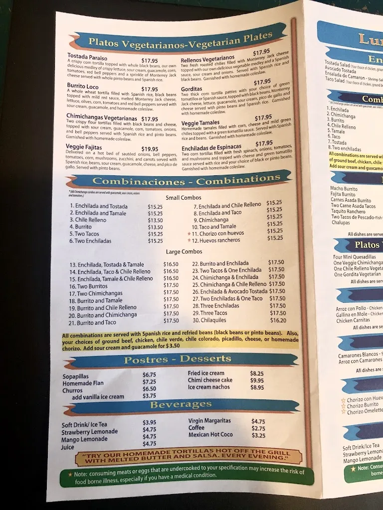 Menu_El Paraiso Mexican Grill Snohomish_Snohomish, WA_image_old_2