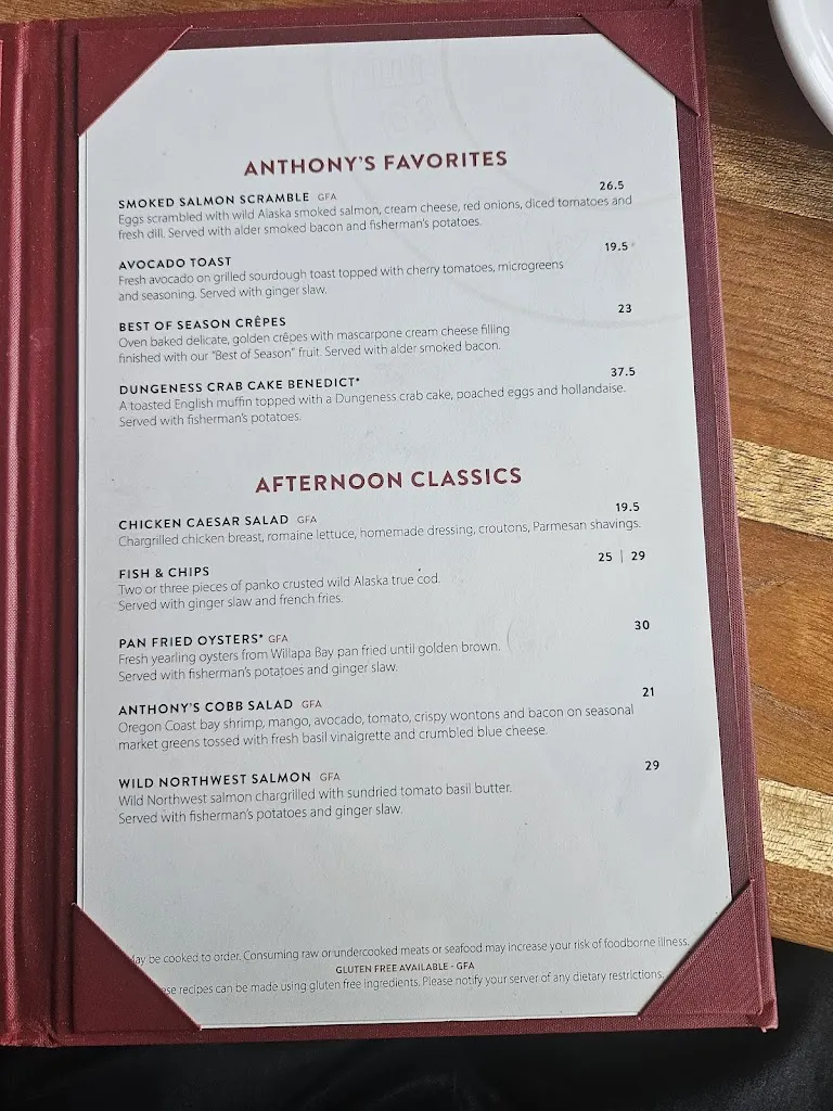 Menu_Anthony's at Gig Harbor_Gig Harbor, WA_image_old_1