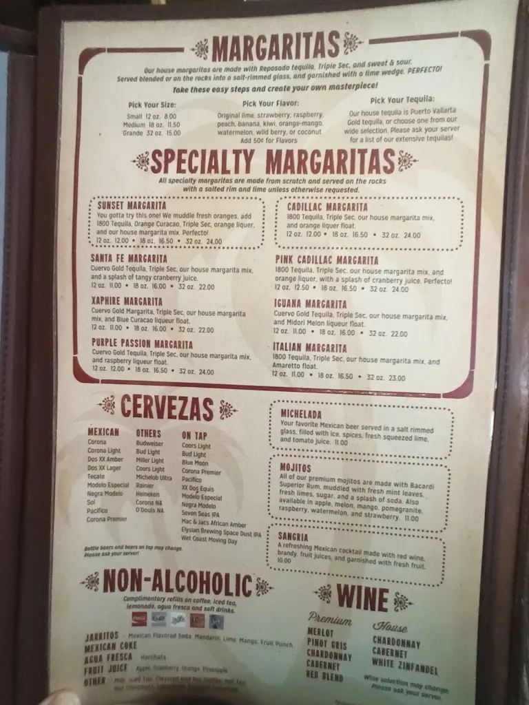 Menu_Puerto Vallarta, Gig Harbor, WA_Gig Harbor, WA_image_old_2