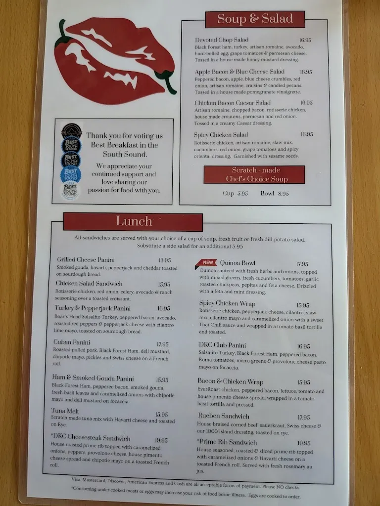 Menu_Devoted Kiss Cafe_Gig Harbor, WA_image_old_1