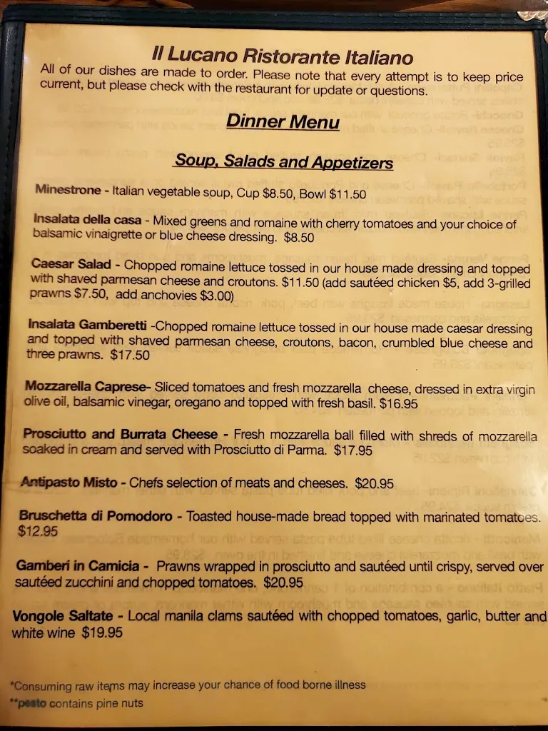 Menu_Il Lucano Ristorante Italiano_Gig Harbor, WA_image_old_2