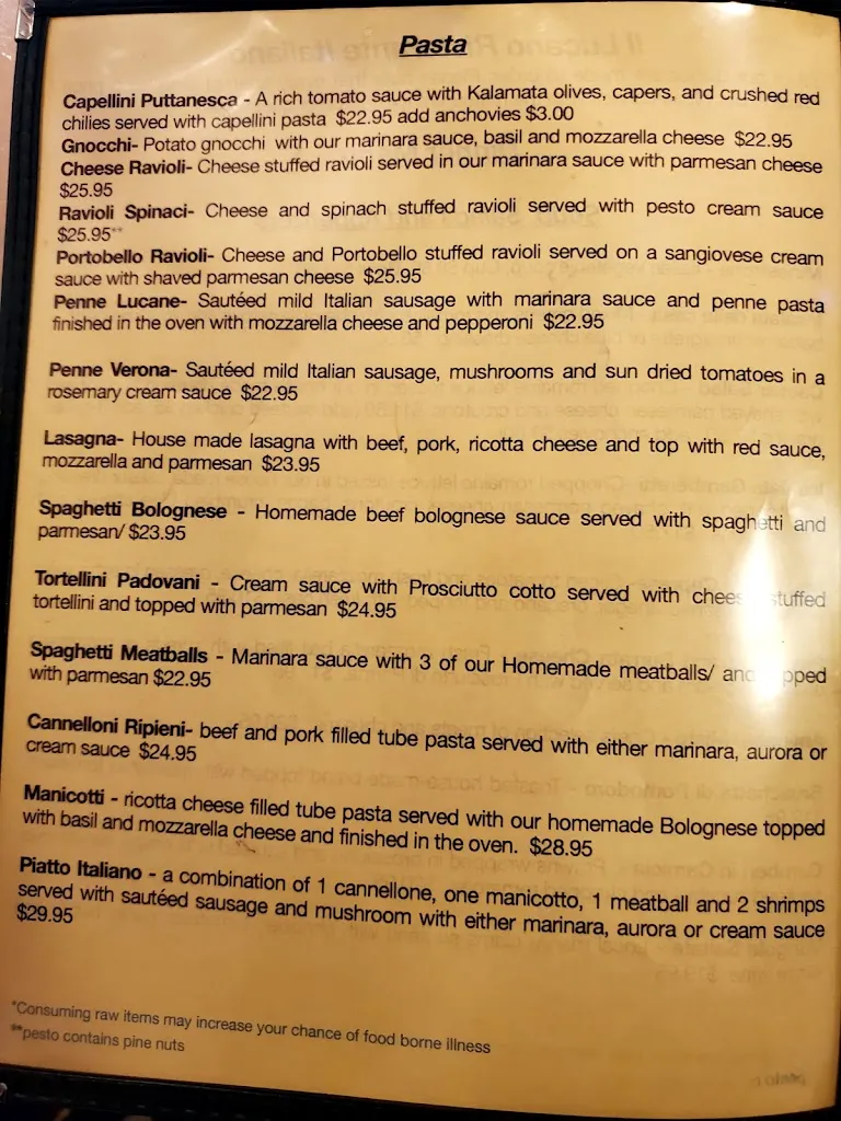 Menu_Il Lucano Ristorante Italiano_Gig Harbor, WA_image_old_3