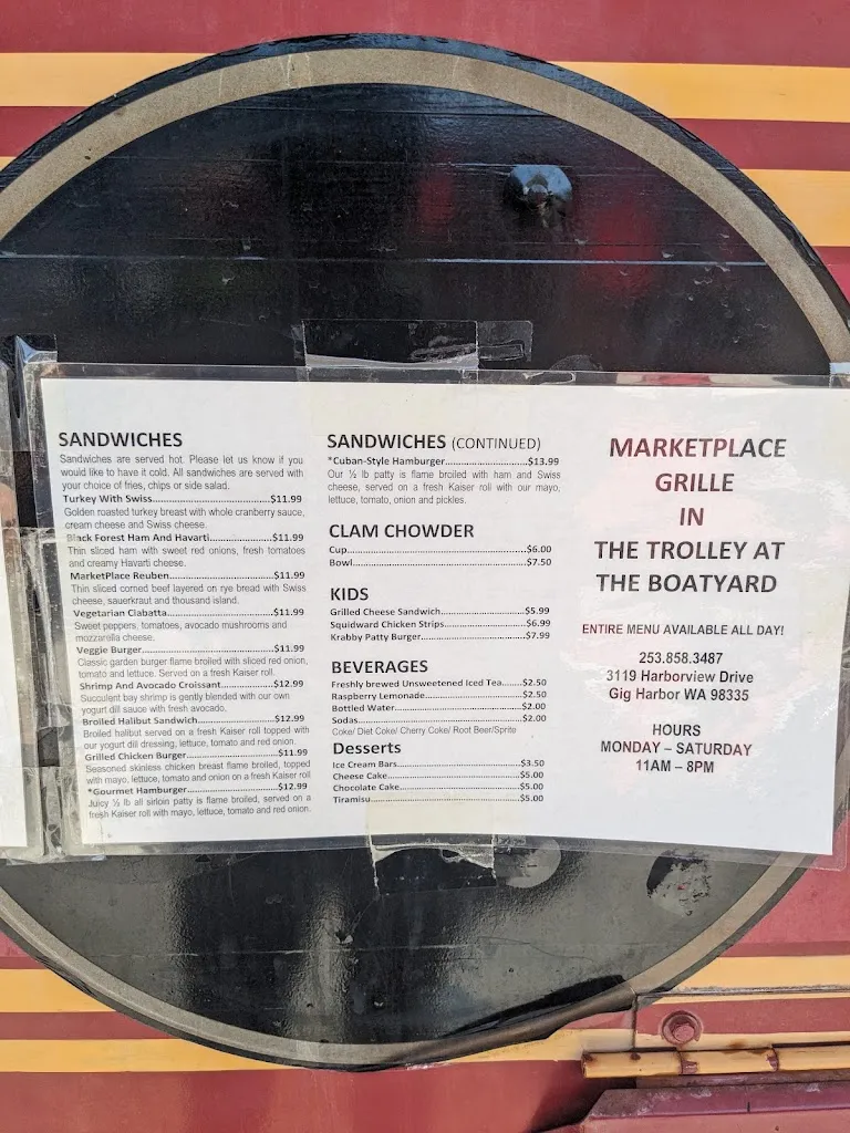 Menu_Marketplace Grille in the Boat Yard Trolley_Gig Harbor, WA_image_old_2