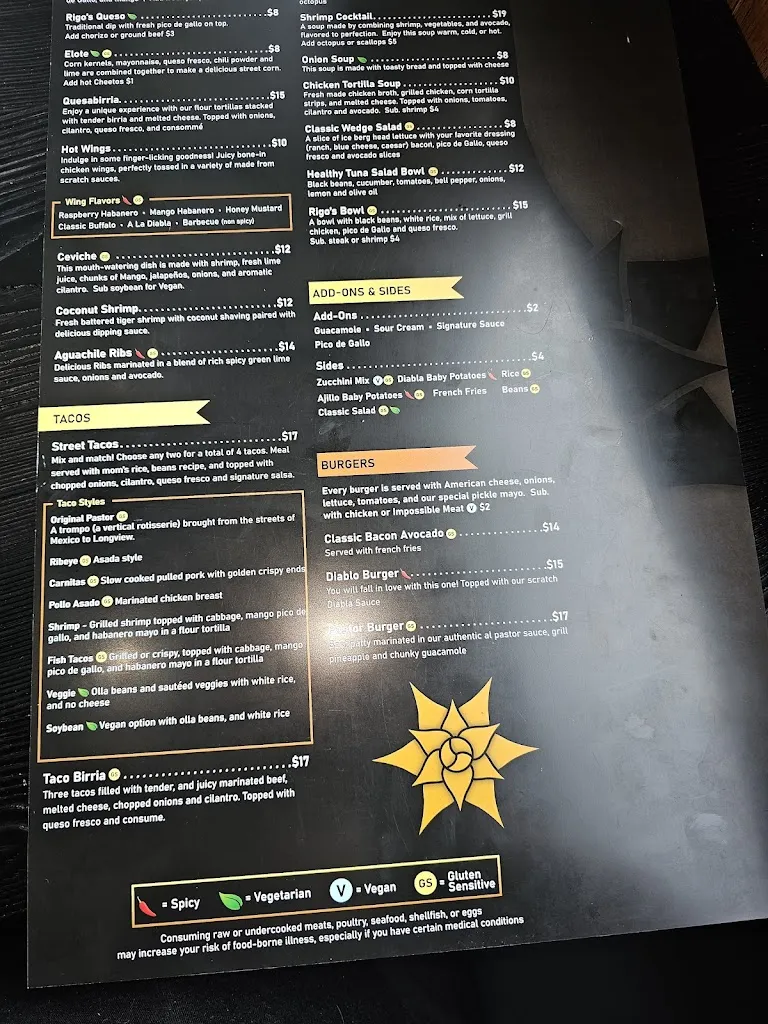 Menu_Rigo's Finest Latin Grill_Longview, WA_image_old_2