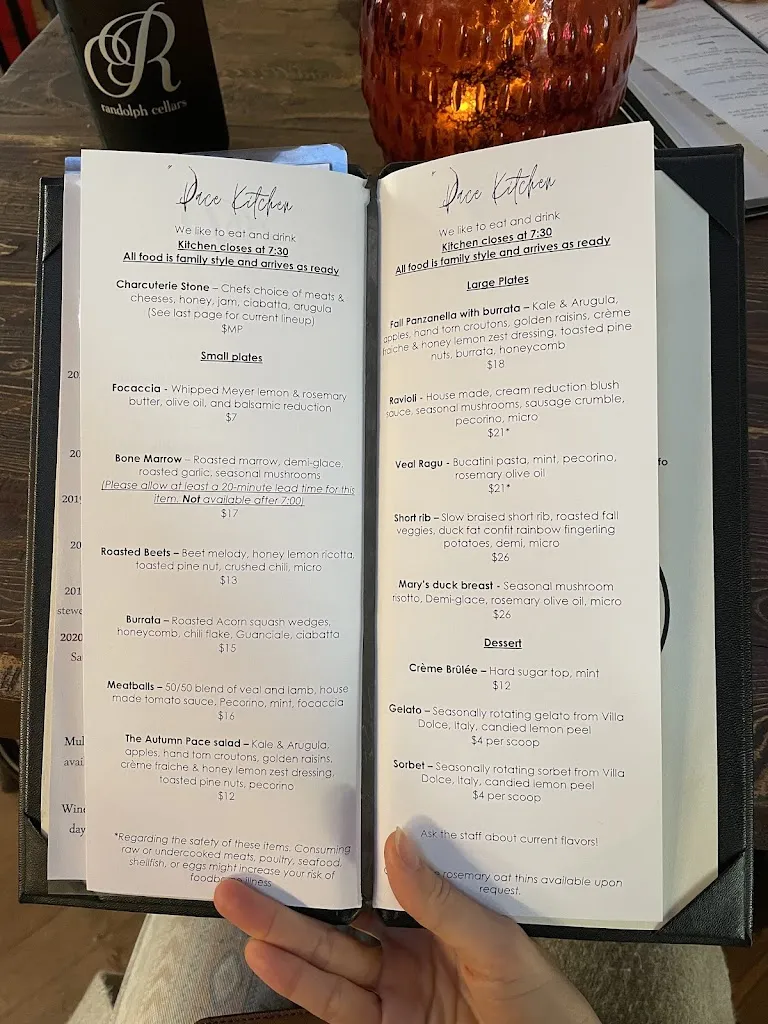 Menu_Pace Kitchen_Snohomish, WA_image_old_1