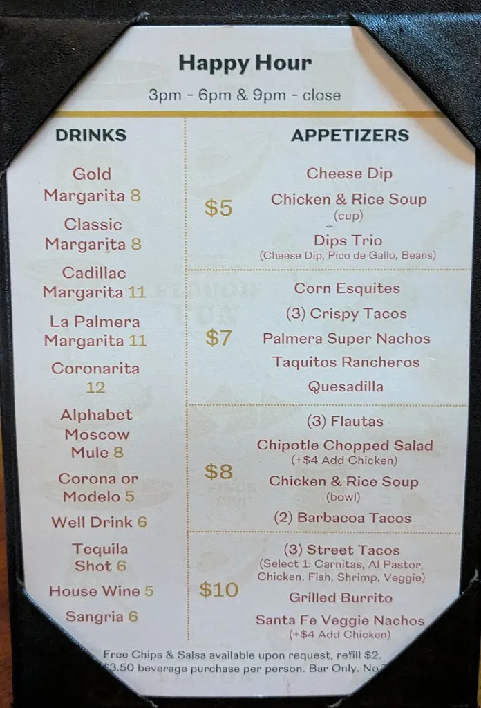 Menu_La Palmera Family Mexican Restaurant_Mill Creek, WA_image_old_1