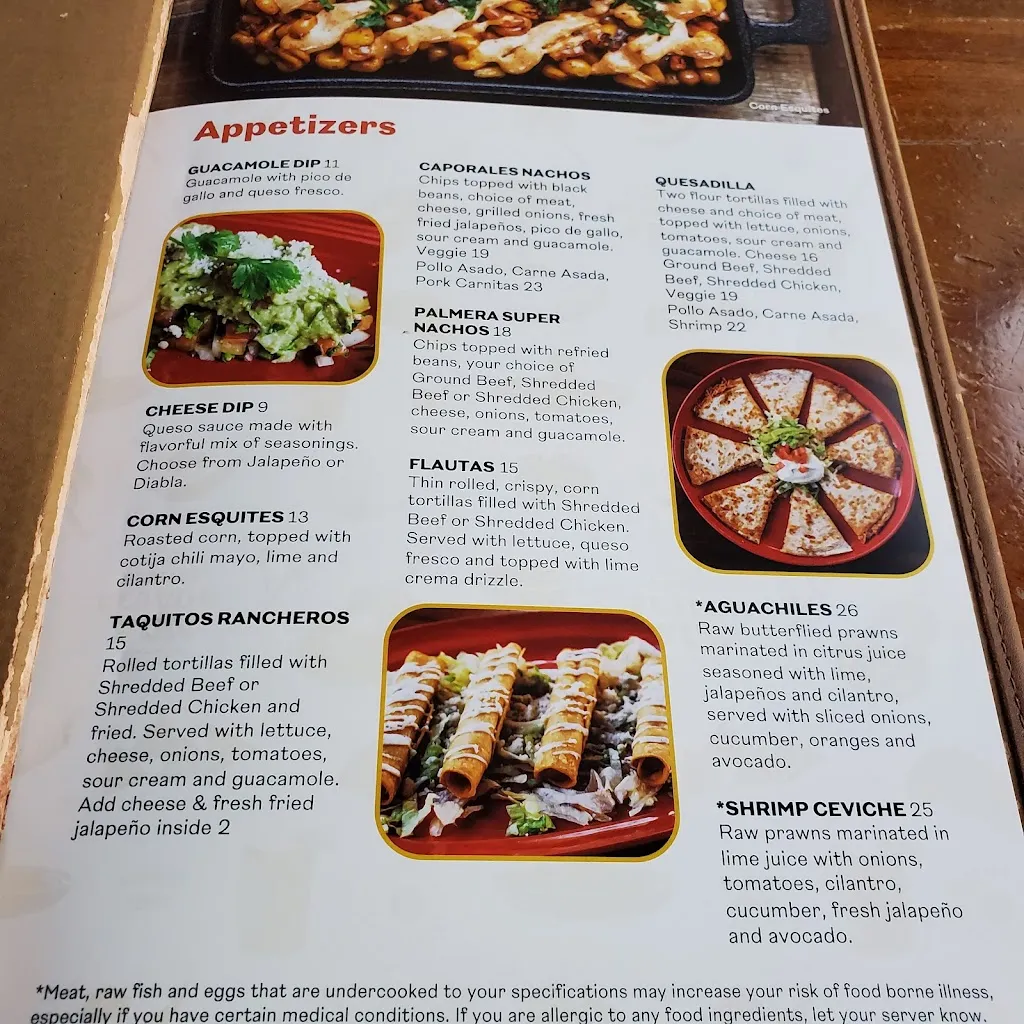 Menu_La Palmera Family Mexican Restaurant_Mill Creek, WA_image_old_2