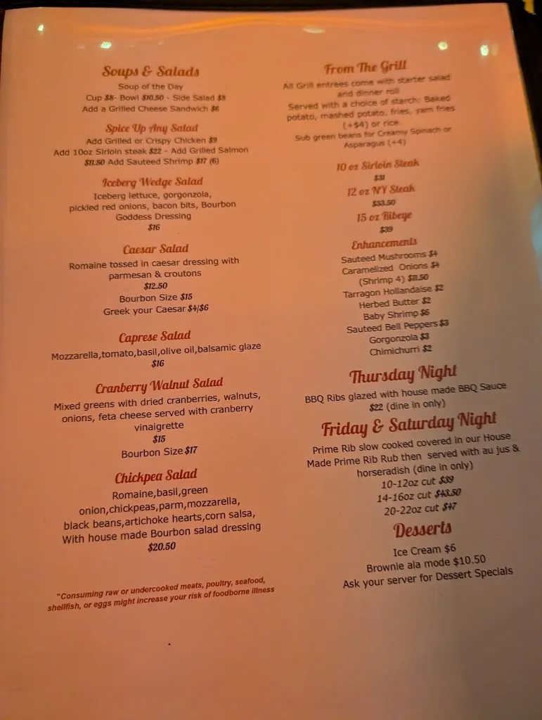 Menu_The Bourbon Restaurant & Lounge_Everson, WA_image_old_2
