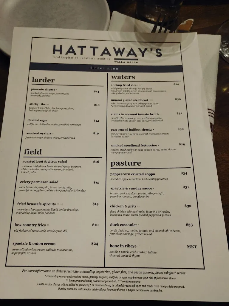 Menu_Hattaway's on Alder_Walla Walla, WA_image_old_1