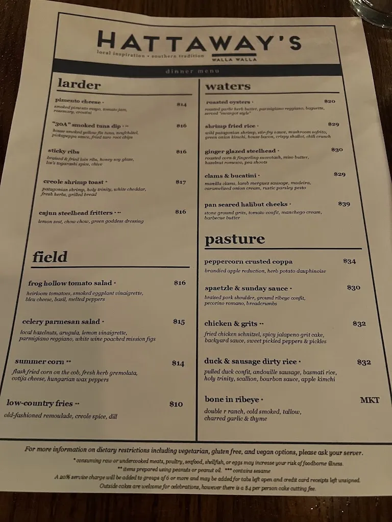 Menu_Hattaway's on Alder_Walla Walla, WA_image_old_2