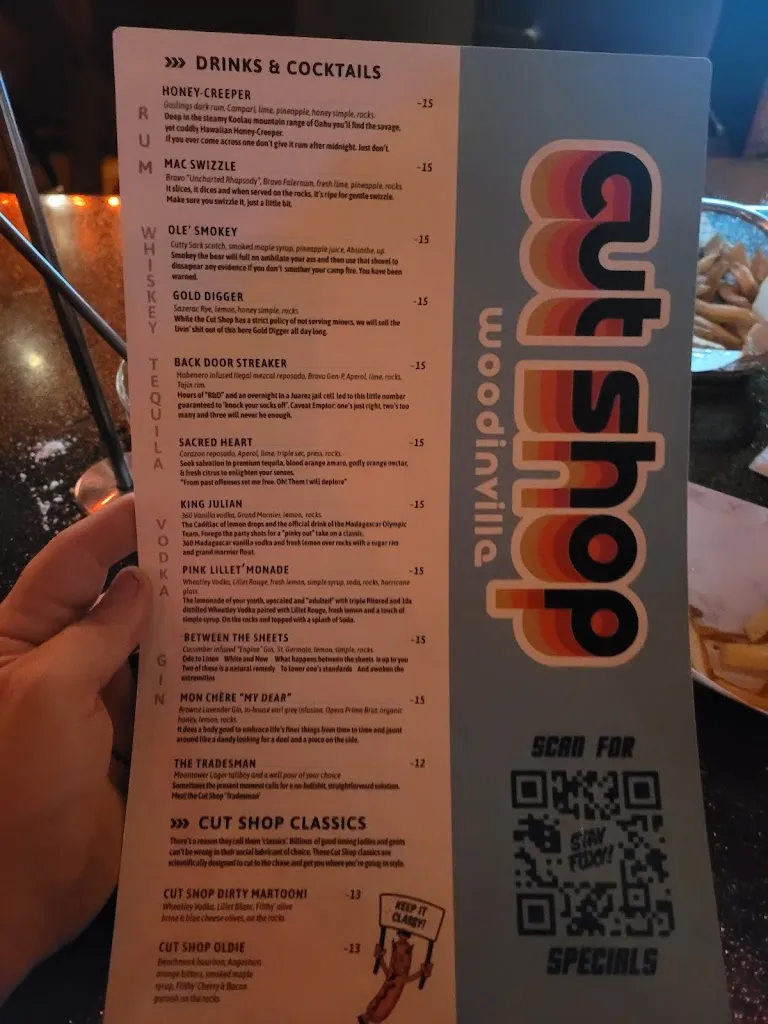 Menu_Woodinville Cut Shop Restaurant and Lounge_Woodinville, WA_image_old_3