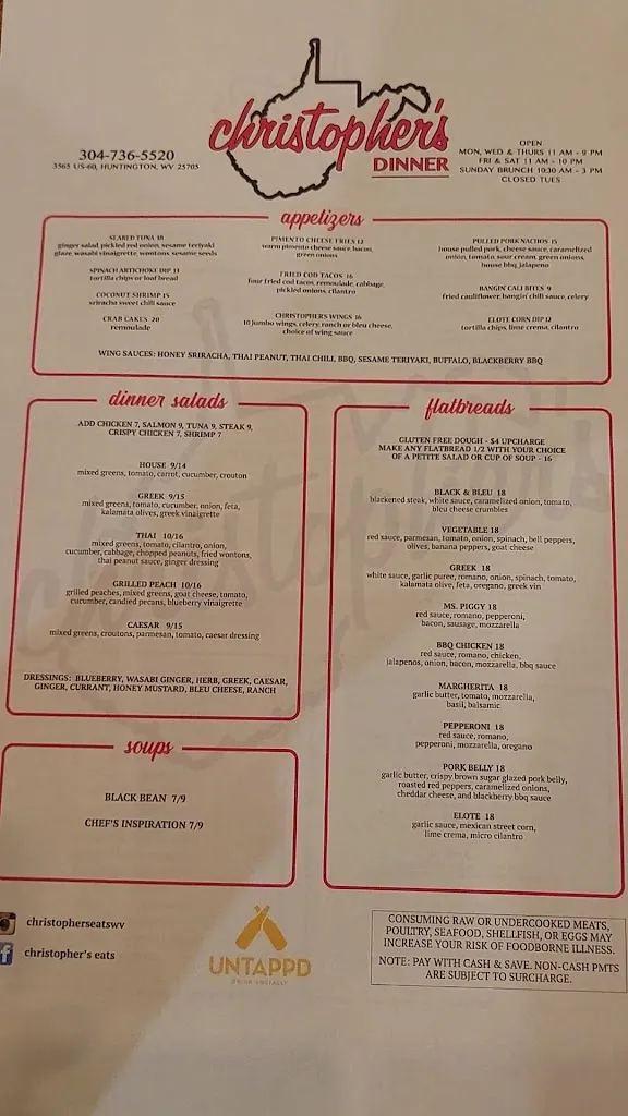 Menu_Christopher's Eats_Huntington, WV_image_old_1