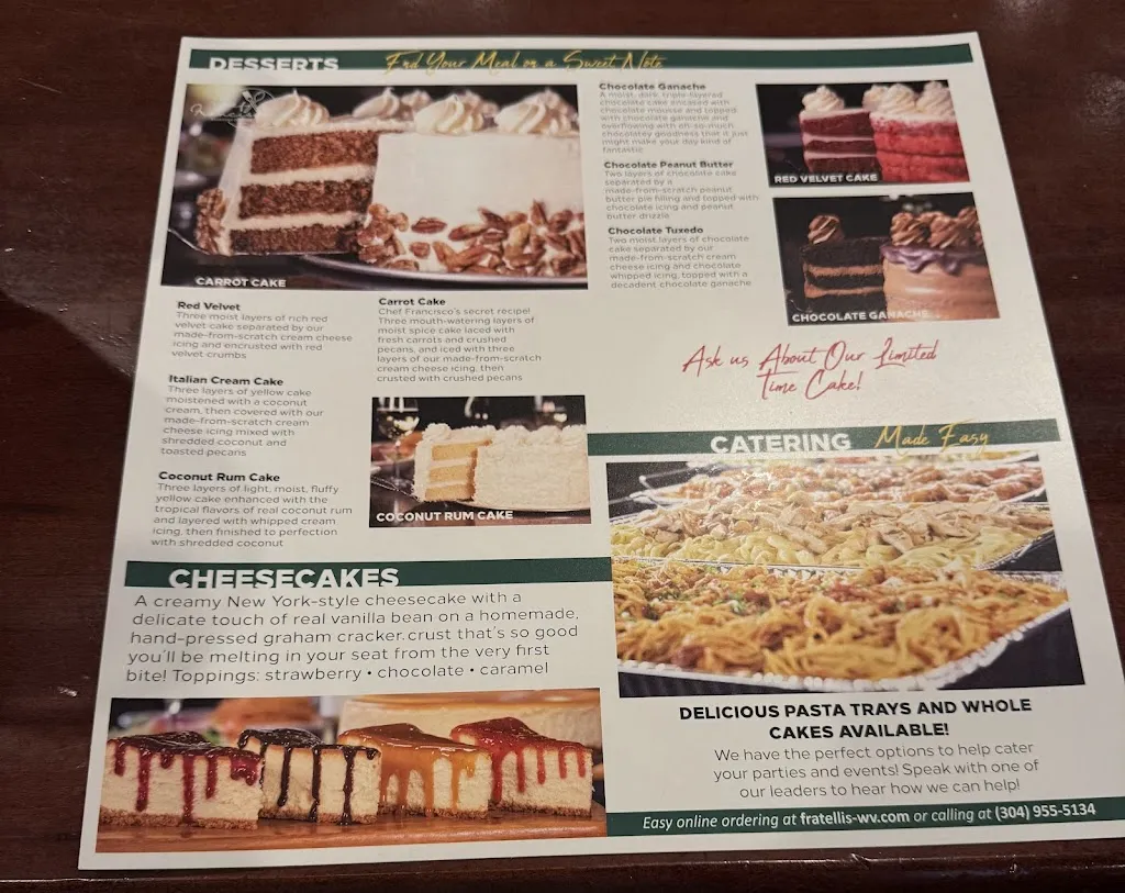 Menu_Fratelli's Italian Restaurant_Barboursville, WV_image_old_1