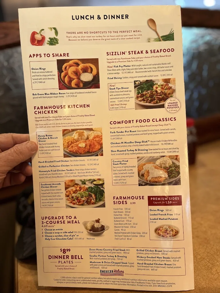 Menu_Bob Evans_Huntington, WV_image_old_1