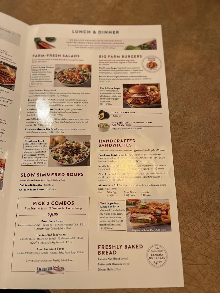 Menu_Bob Evans_Huntington, WV_image_old_2